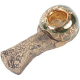 Celebration Pipes Volcanic Stone - 22k Gold Inlay Victory Green