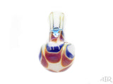 Chameleon Glass Dew Drop on White With Amber Purple