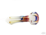 Chameleon Glass Dew Drop on White With Amber Purple