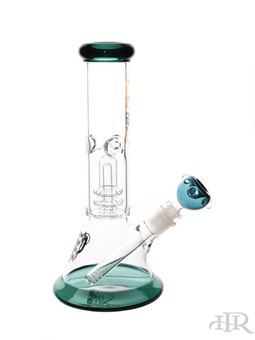 Crystal Glass Beaker - Showerhead Perc & Color Accents (12