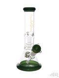 Crystal Glass Beaker - Showerhead Perc & Color Accents (12")