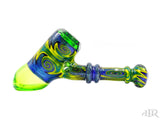 E-Stex Glass - Green Faceted Hammer Lock with YGB Wig-Wag and Dichro
