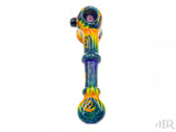 E-Stex Glass - Hammer Bubbler with YGBO Wig-Wag and Dichro (Flat Mouthpiece) Top