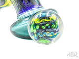 Erick Stecker Blue Yellow Green Dichro Hammer Lock Bubbler with Marble