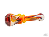 E-Stex Glass - Red Faceted Fire Chillum Side