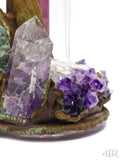 Envy Glass Rubicund Amethyst Crystal Dry Herb Flower Rig Glass Art Cluster