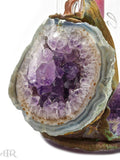 Envy Glass Rubicund Amethyst Crystal Dry Herb Flower Rig Glass Art Geode