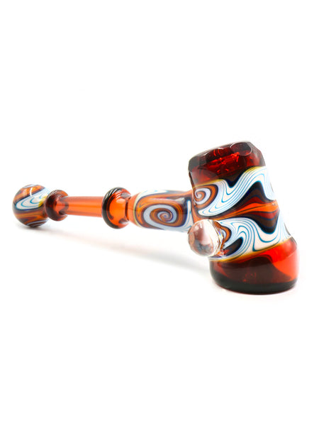 E-Stex Glass - Faceted Amber WigWag Hammer (7.5")