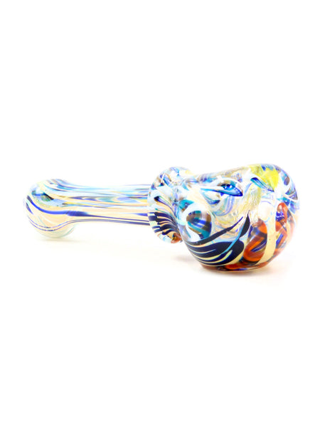 E-Stex Glass - Blue Red Yellow Inside-Out Spoon (4.5")
