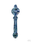 E-Stex Glass - Blue Dichro Wig Wag Hand Pipe (8")