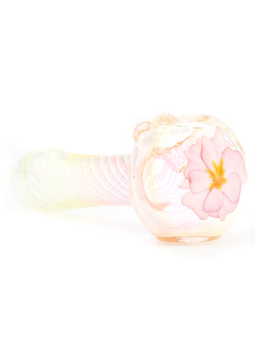 Garden of Eden Glass - Carnation Fumed Rainbow Twist Spoon Hand Pipe (5