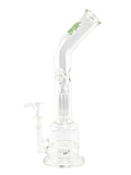 Glowfly Glass Stemless Honeycomb Diffuser and Tree Arm Percs - Straight Tube (16") Bong Water Pipe