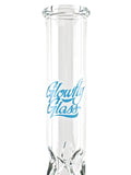 Glowfly Glass Double Tree Arm Perc Blue - Straight Tube (22") Bong Water Pipe
