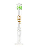 High Roller Smoke Glass Straight Tube Stemline Difusser Bong Waterpipe Dry Herb Flower 18 inch