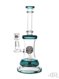 Bougie Glass - Bell Rig With Color Accents (11") Teal