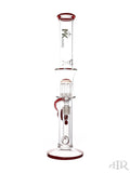 MK100 Glass - Color Accent Straight Tube With Wig Wag Disk (18.5") Red Front