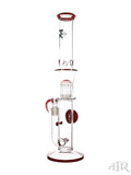 MK100 Glass - Color Accent Straight Tube With Wig Wag Disk (18.5") Red Tilt