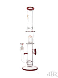 MK100 Glass - Color Accent Straight Tube With Wig Wag Disk (18.5") Red Left