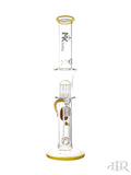 MK100 Glass - Color Accent Straight Tube With Wig Wag Disk (18.5") Yellow Front