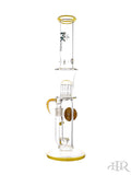 MK100 Glass - Color Accent Straight Tube With Wig Wag Disk (18.5") Yellow Tilt