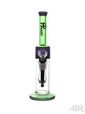 MK100 Glass - Two Tone Color Accent Straight Tube (11") Purple and Green