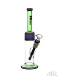 MK100 Glass - Two Tone Color Accent Straight Tube (11") Purple and Green Tilt