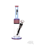 MK100 Glass - Two Tone Color Accent Straight Tube (11") Blue and Pink