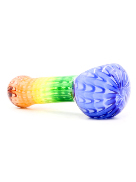 Izlow Glass - Stacked and Raked Rainbow Spoon (4.5")