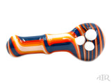 JSquab Glass Jackson B - Blue, Orange, White Full Color Spoon Hand Pipe