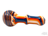 JSquab Glass Jackson B - Blue, Orange, White Full Color Spoon Hand Pipe