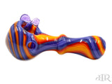 JSquab Glass Jackson B - Purple, Orange, Red Full Color Spoon Hand Pipe