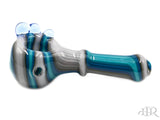 JSquab Glass Jackson B - Silver, Teal, Blue Full Color Spoon Hand Pipe