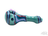 JSquab Glass Jackson B - Teal, Purple, Red Full Color Spoon Hand Pipe