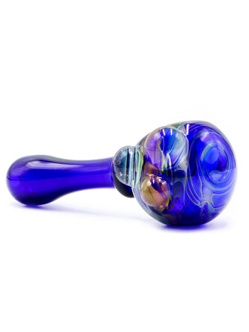 Kiss My Glass - Large Fumed Wrap and Rake Colored Spoon (5