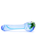 Kristi Conant Glass - Clear Blue Green Frog Spoon (5")