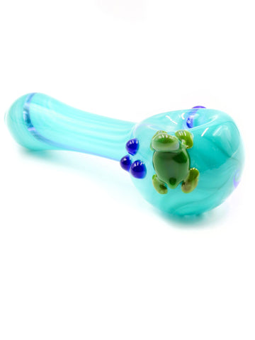 Kristi Conant Glass - Full Color Teal Spoon with Turtle (5