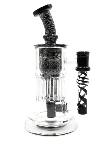 Leisure Glass - Elite Black and White Pillar Incycler 14mm (8