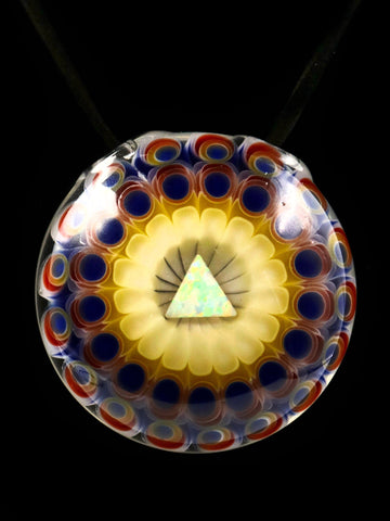 Matsumura Glass - Dot Stack Pendant with Triangle Encased Opal (2