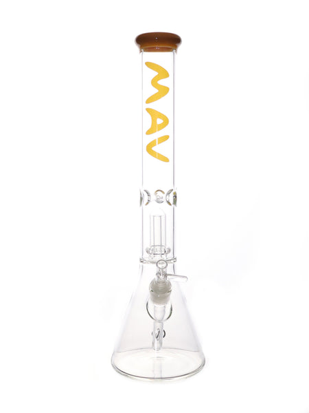 Mav Glass - Beaker Bong with UFO Chamber and Color Accent (18")