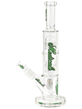 Medicali Straight Tube - Double 8 Tree Perc (13") Flower Dry Herb Bong Water Pipe Green Script