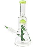 Medicali Slime Beaker - 8 Tree Perc (10") Dry Herb Flower Bong Water Pipe Green Script