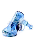 Oats Glass - Blue UV Hammer Bubbler with Creep Millie and Opal (6.5")