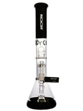 RooR Tech Fixed Beaker - Full Black with 10 Arm Tree Perc and Showerhead Diffuser (17")