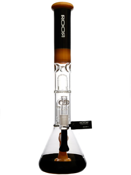 ROOR Tech Fixed Beaker - Black & Tangie With 10 Arm Tree Perc and Showerhead Diffuser (17")