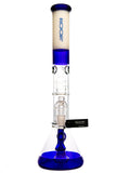 ROOR Tech Fixed Beaker - Blue & White With Tree Perc and Showerhead Diffuser (17")