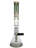 RooR Tech Fixed Beaker - Smokey Grey & White With 10 Arm Tree Perc and Showerhead Diffuser (17")