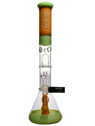 ROOR Tech Fixed Beaker - Mint & Tangie With 10 Arm Tree Perc and Showerhead Diffuser (17