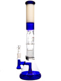 ROOR Tech Fixed Beaker - Blue & White With Tree Perc and Showerhead Diffuser (17")