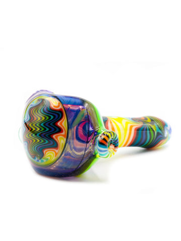 Slack Glass - Rainbow Wigwag Hand Pipe (4