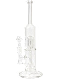 RooR Tech Custom Bubbler - Showerhead Diffuser & Barrel Perc (15.5") Dry Herb Flower Bong Water Pipe White